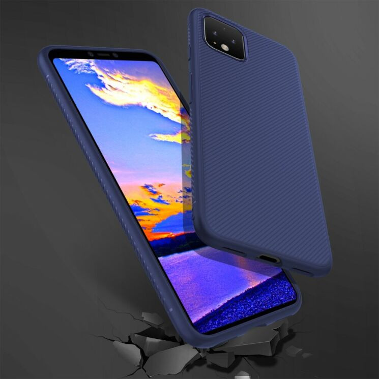 Защитный чехол UniCase Twill Soft для Google Pixel 4 - Blue: фото 7 из 8