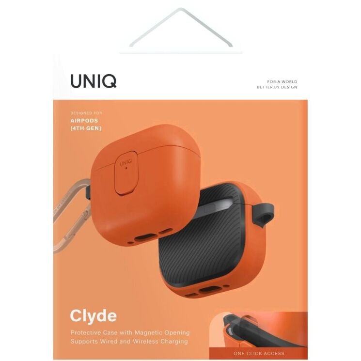 Захисний чохол UNIQ Clyde для AirPods 4 - Orange: фото 5 з 6