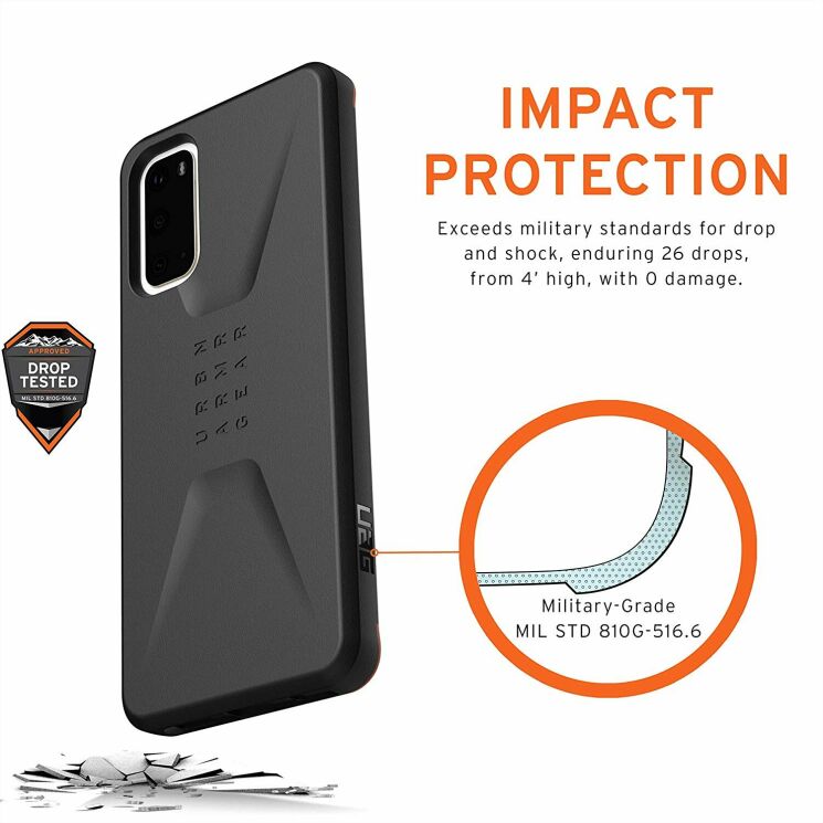 Защитный чехол URBAN ARMOR GEAR (UAG) Civilian для Samsung Galaxy S20 (G980) - Olive Drab: фото 5 из 8