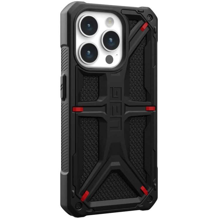Защитный чехол URBAN ARMOR GEAR (UAG) Monarch Kevlar Series для Apple iPhone 15 Pro - Kevlar Black: фото 3 из 10