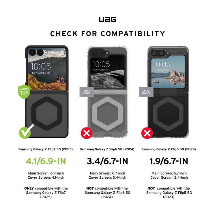 Защитный чехол URBAN ARMOR GEAR (UAG) Mouve для Samsung Galaxy Flip 7 (214504113131) - Ash: фото 7 из 11