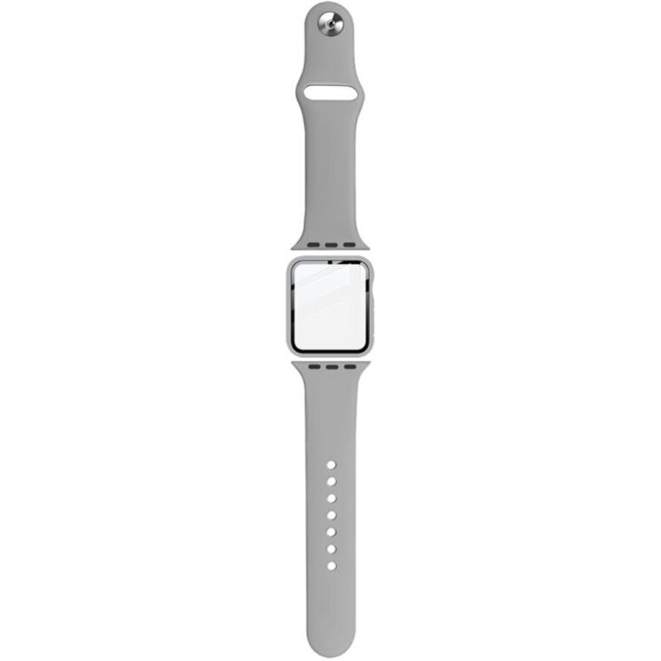 Захисний комплект IMAK Watch Strap + Case для Apple Watch 44 mm - Grey: фото 4 з 14