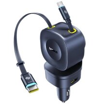 Автомобільний зарядний пристрій Baseus PrimeTrip VR2 Max PD100W+QC3.0 (Type-C + USB) + кабель 2Type-C (C02066) - Cosmic Black: фото 1 з 27