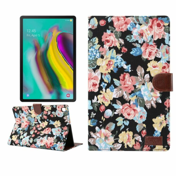 Чохол Deexe Peony Pattern для Samsung Galaxy Tab S5e 10.5 (T720/725) - Black (217410B) Чохол Deexe Peony Pattern для Samsung Galaxy Tab S5e 10.5 (T720/725) - Black: фото 1 з 7
