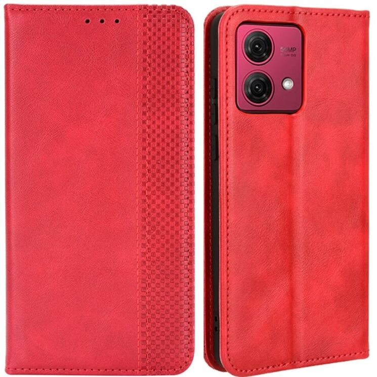 Чехол Deexe Retro Style для Motorola Moto G84 - Red: фото 1 из 6