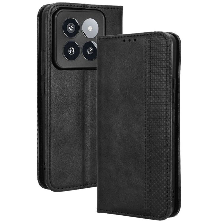 Чохол Deexe Retro Style для Xiaomi 14 Pro - Black: фото 1 з 7
