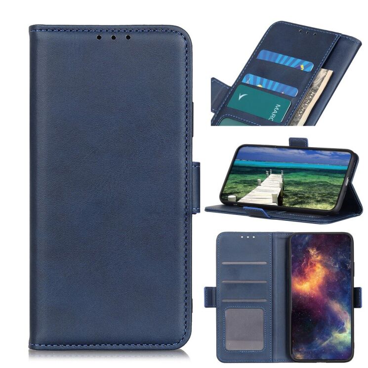 Чехол Deexe Retro Wallet для ZTE Blade V30 Vita - Blue: фото 1 из 9