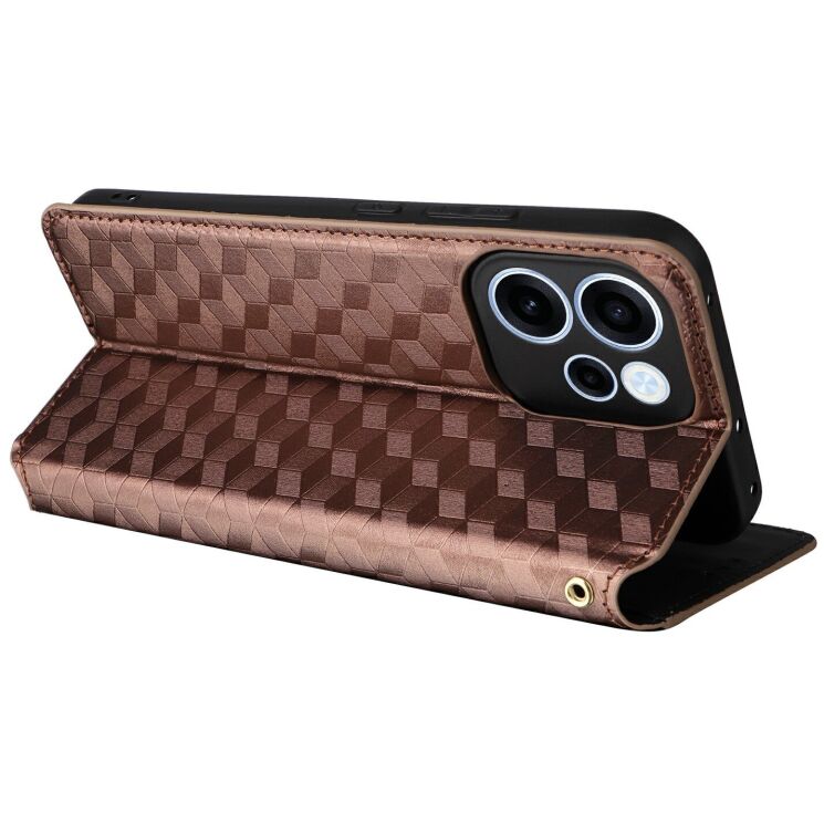 Чехол Deexe Rhombus Book для OPPO Reno 15 - Brown (405738Z) Чехол Deexe Rhombus Book для OPPO Reno 15 - Brown: фото 4 из 7