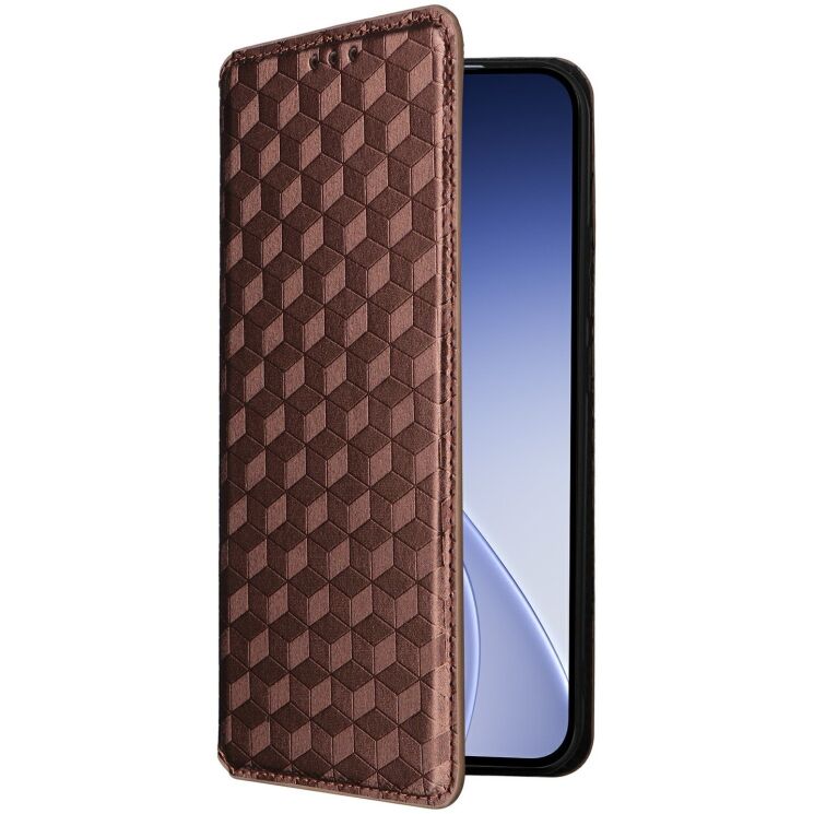 Чехол Deexe Rhombus Book для OPPO Reno 15 - Brown (405738Z) Чехол Deexe Rhombus Book для OPPO Reno 15 - Brown: фото 6 из 7