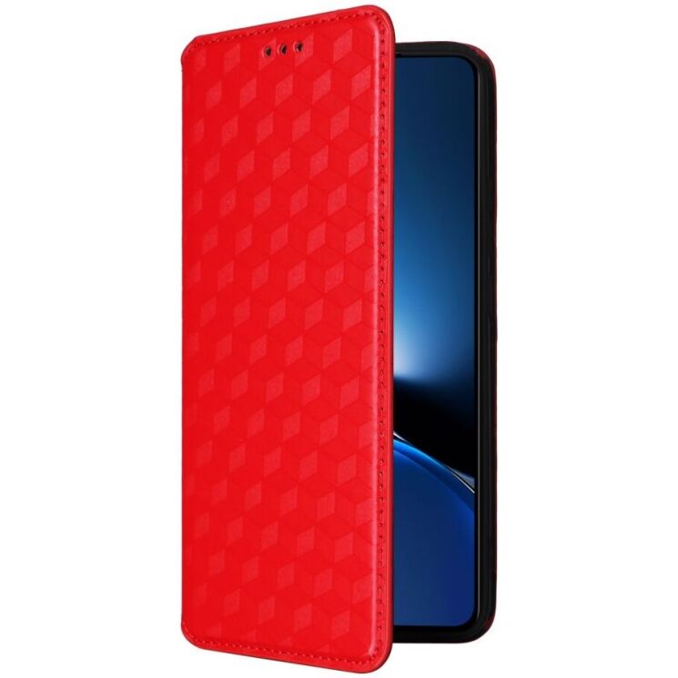 Чохол Deexe Rhombus Book для Xiaomi Poco X7 Pro - Red: фото 5 з 6