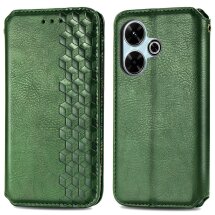 Чехол Deexe Rhombus Book для Xiaomi Redmi 13 - Green: фото 1 из 9