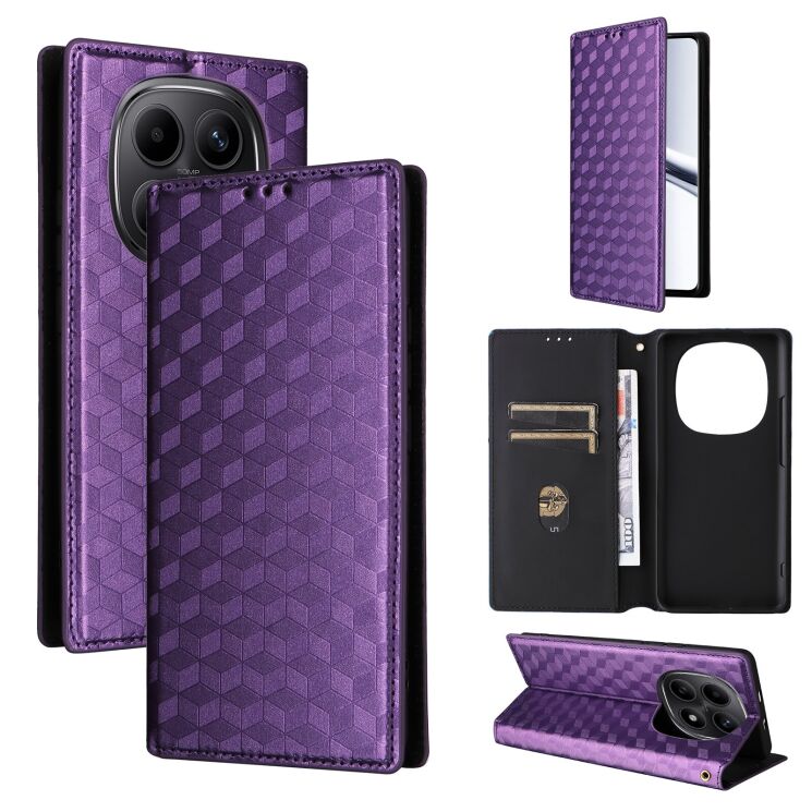 Чехол Deexe Rhombus Book для Xiaomi Redmi Note 15 (4G/5G) / Poco M8 - Purple: фото 6 из 8