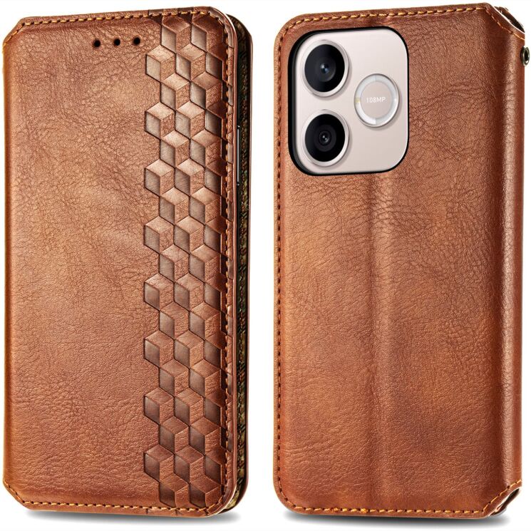 Чехол Deexe Rhombus Wallet для Honor 600 Lite - Brown: фото 2 из 8