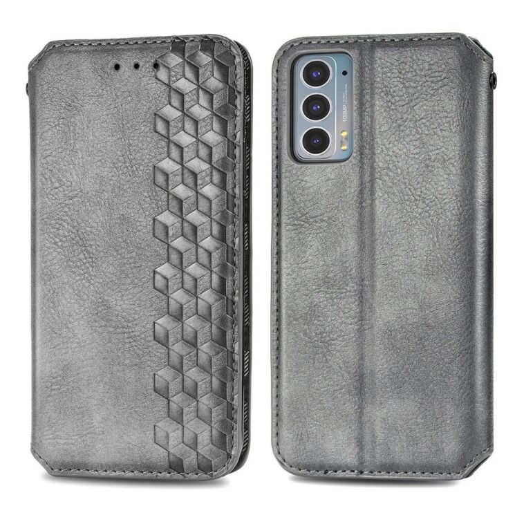 Чохол Deexe Rhombus Wallet для Motorola Edge 20 - Grey: фото 2 з 10