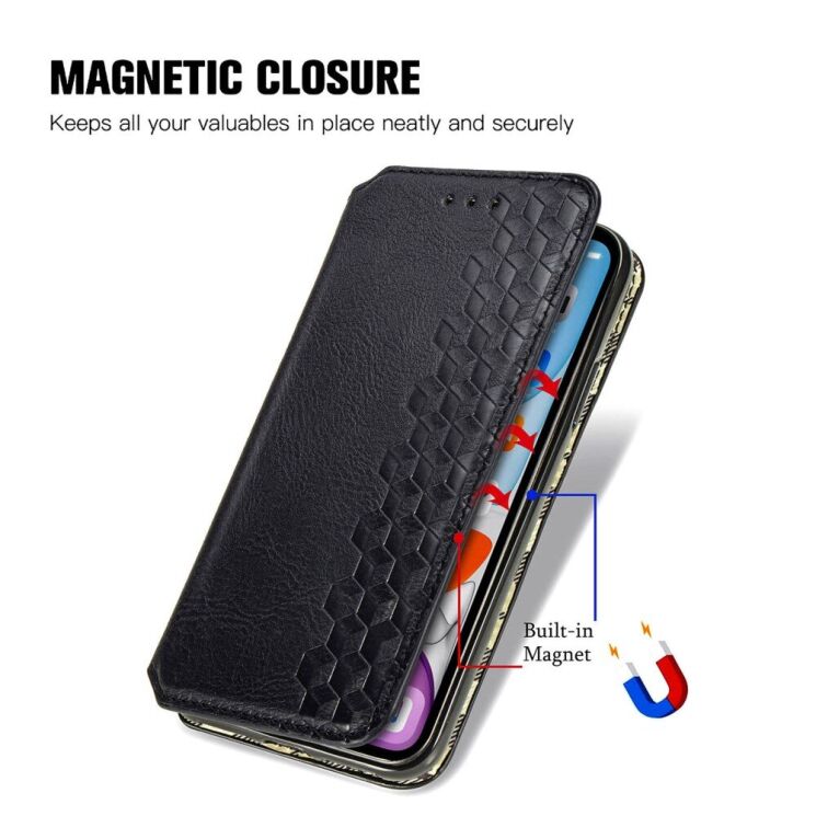 Чехол Deexe Rhombus Wallet для Motorola Moto G75 - Green: фото 6 из 6