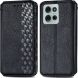 Чехол Deexe Rhombus Wallet для Motorola Moto G75 - Black (367822B). Фото 1 из 6