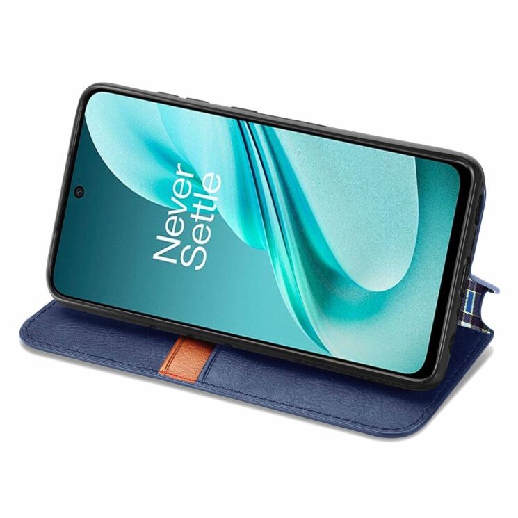 Чехол Deexe Rhombus Wallet для OnePlus Nord N30 SE - Blue: фото 3 из 6