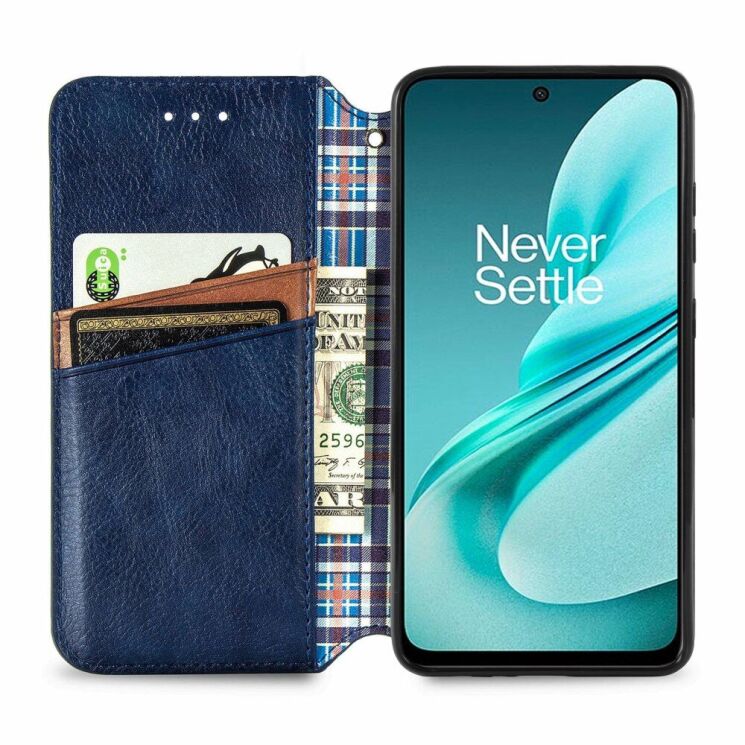 Чехол Deexe Rhombus Wallet для OnePlus Nord N30 SE - Blue: фото 2 из 6
