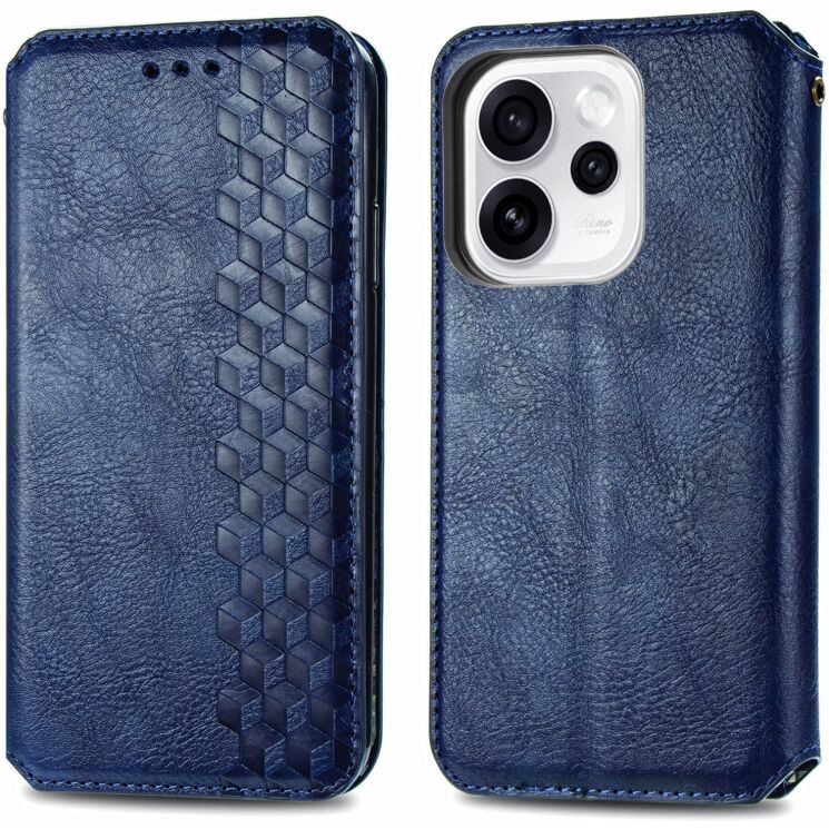 Чехол Deexe Rhombus Wallet для OPPO Reno 15 F/FS - Blue: фото 1 из 9