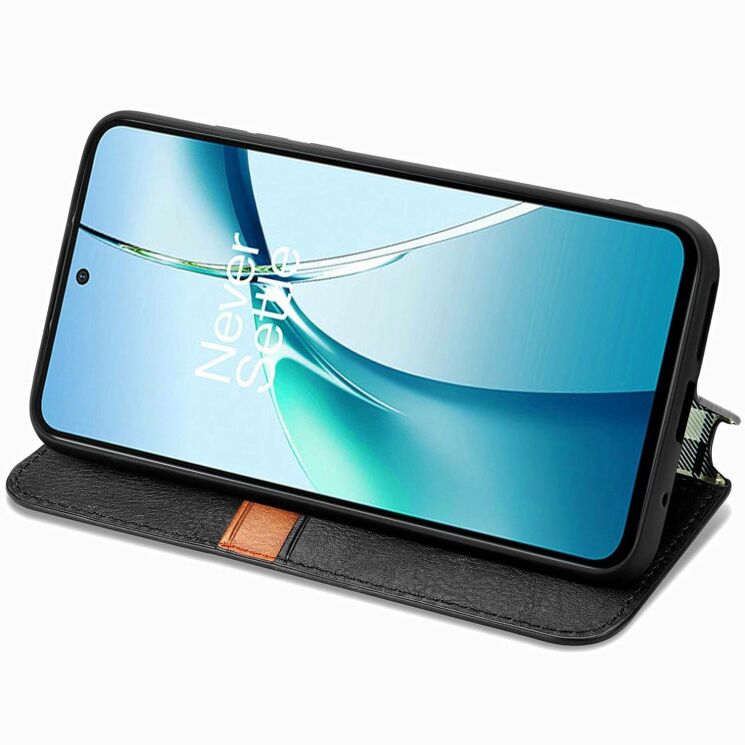 Чехол Deexe Rhombus Wallet для Samsung Galaxy S26 Plus - Black: фото 3 из 6