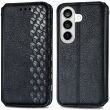 Чехол Deexe Rhombus Wallet для Samsung Galaxy S26 Plus - Black (404368B)