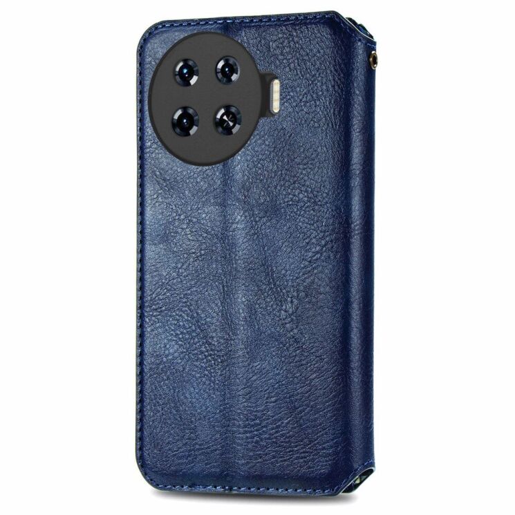 Чехол Deexe Rhombus Wallet для TECNO Spark 20 Pro+ - Blue: фото 5 из 6