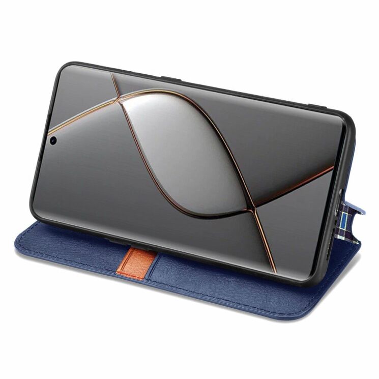 Чехол Deexe Rhombus Wallet для TECNO Spark 20 Pro+ - Blue: фото 3 из 6