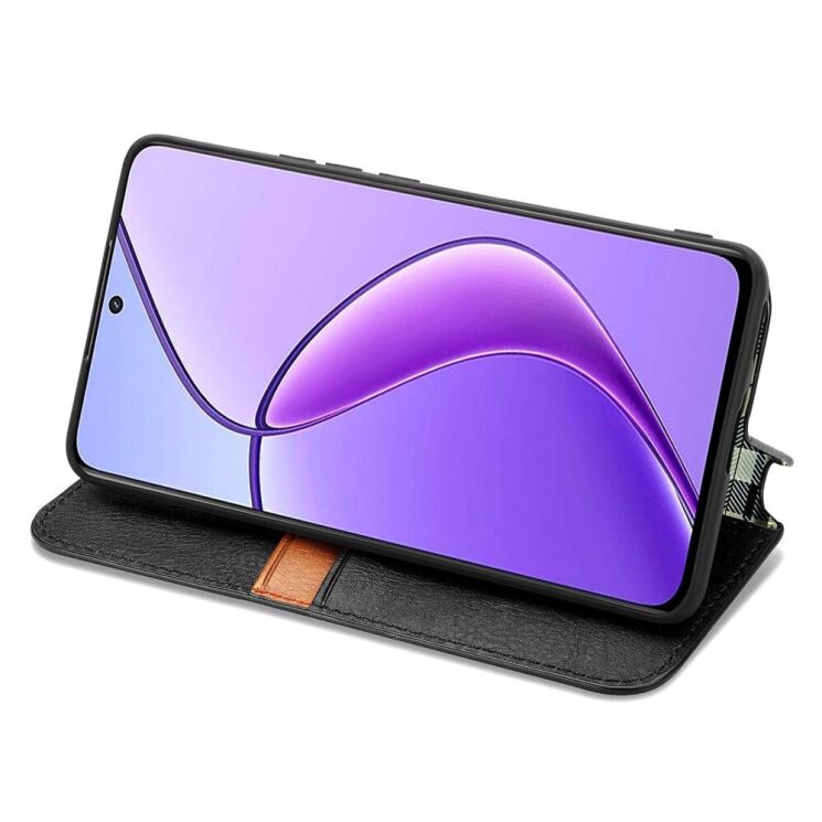 Чохол Deexe Rhombus Wallet для TECNO Spark 30C - Black: фото 3 з 6