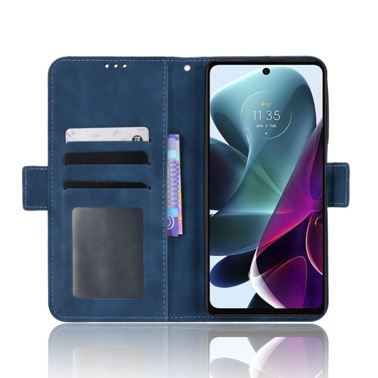 Чохол-книжка з кишеньками Deexe Wallet Stand для Motorola Moto G200 - Blue: фото 4 з 7