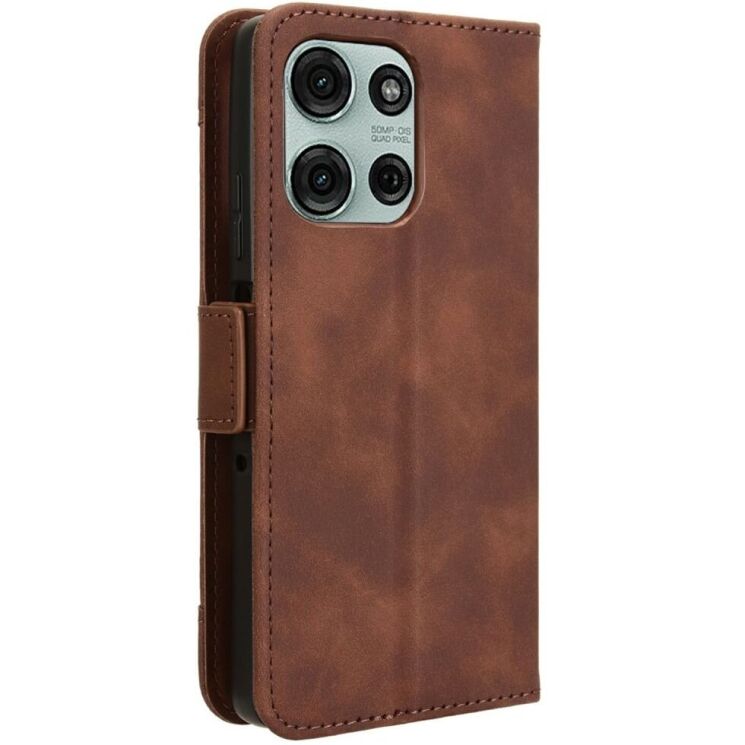 Чехол Deexe Wallet Stand для Motorola Moto G75 - Brown: фото 7 из 8