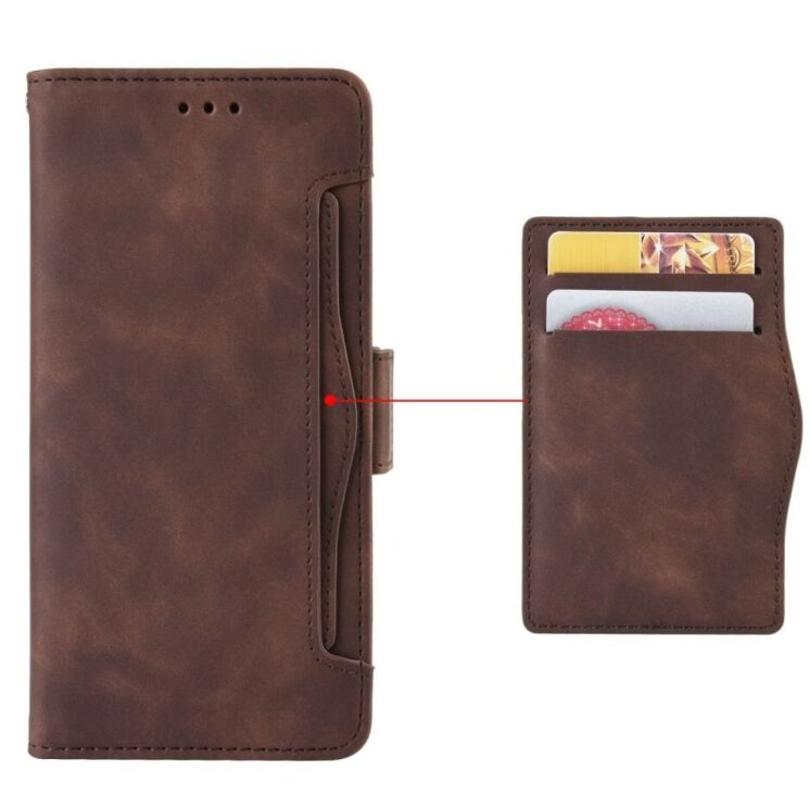 Чехол Deexe Wallet Stand для Motorola Moto G75 - Brown: фото 6 из 8