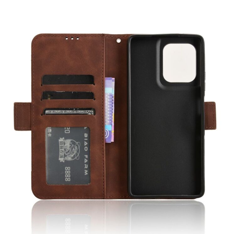 Чехол Deexe Wallet Stand для Motorola Moto G75 - Brown: фото 5 из 8