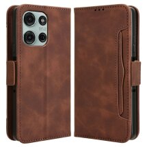 Чохол Deexe Wallet Stand для Motorola Moto G75 - Brown: фото 1 з 8