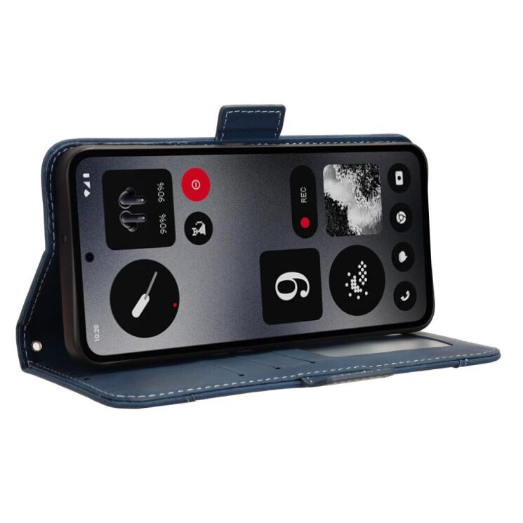 Чехол Deexe Wallet Stand для Nothing CMF Phone 1 - Blue: фото 4 из 7