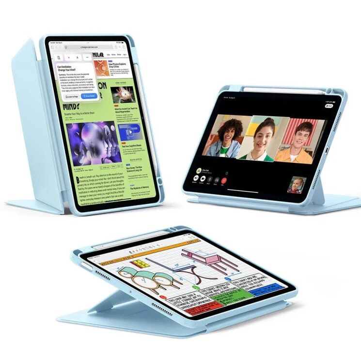 Чохол ESR Flip Magnetic Case with Pencil Holder для Apple iPad Air 4 / 5 10.9 (2020/2022) / Air 11 M3/M2 (2025/2024) 4894240267097 - Sky Blue: фото 2 з 10