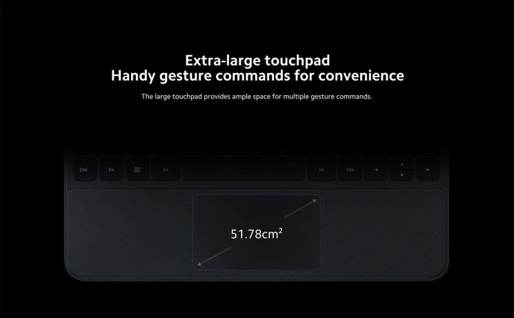 Чохол-клавіатура Touchpad Keyboard для Xiaomi Pad 6S Pro 12.4 (BHR8420GL) - Black: фото 5 з 10