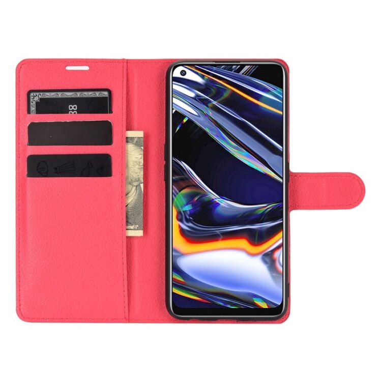 Классический чехол-книжка Deexe Book Type для Realme 7 Pro - Red: фото 3 из 6
