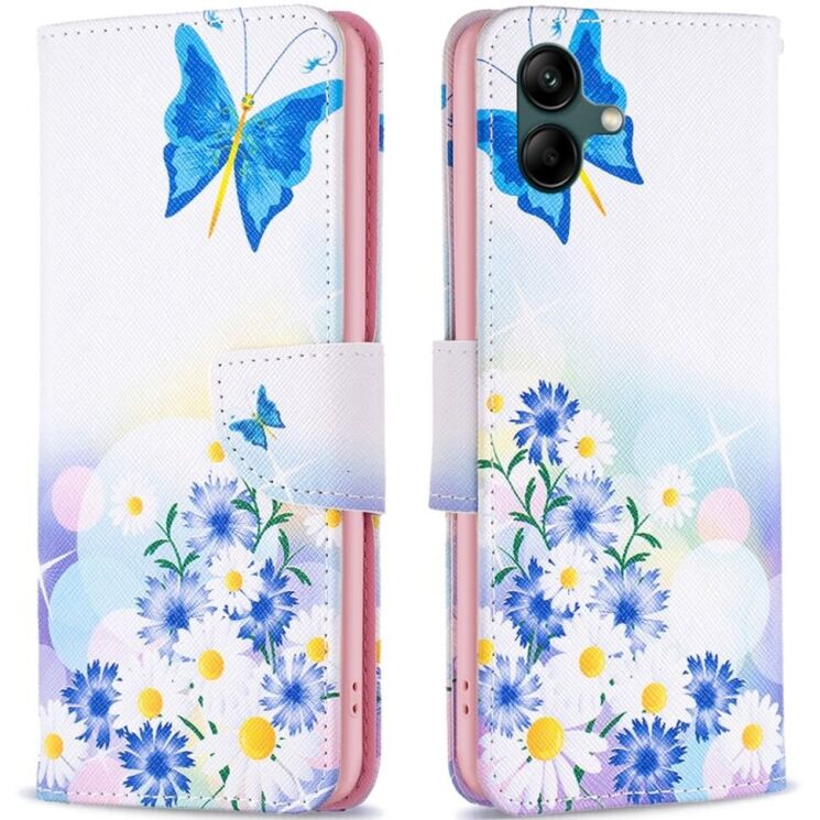 Чехол-книжка Deexe Color Wallet для Samsung Galaxy A05 (A055) - Butterfly and Flowers: фото 1 из 8