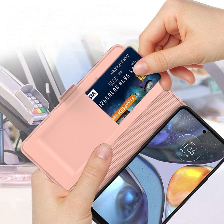 Чохол-книжка Deexe Faro Wallet для Motorola Edge 50 - Blue: фото 5 з 7