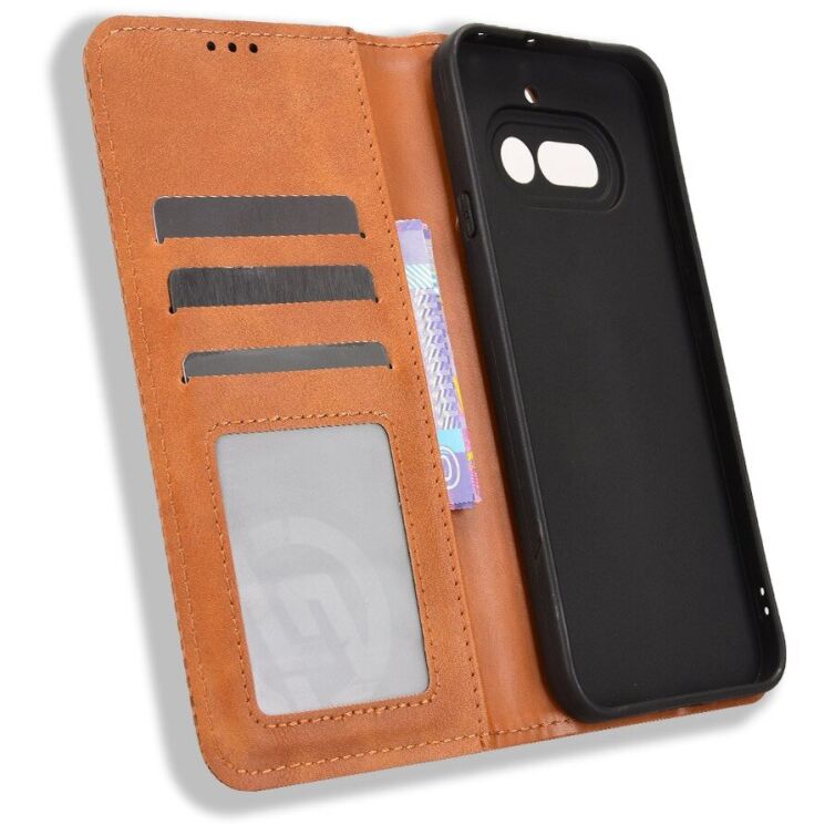 Чохол-книжка Deexe Retro Style для Nothing Phone (4a) - Brown (411308Z) Чохол-книжка Deexe Retro Style для Nothing Phone (4a) - Brown: фото 4 з 17