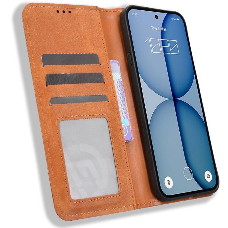 Чохол-книжка Deexe Retro Style для Nothing Phone (4a) - Brown (411308Z) Чохол-книжка Deexe Retro Style для Nothing Phone (4a) - Brown: фото 5 з 17