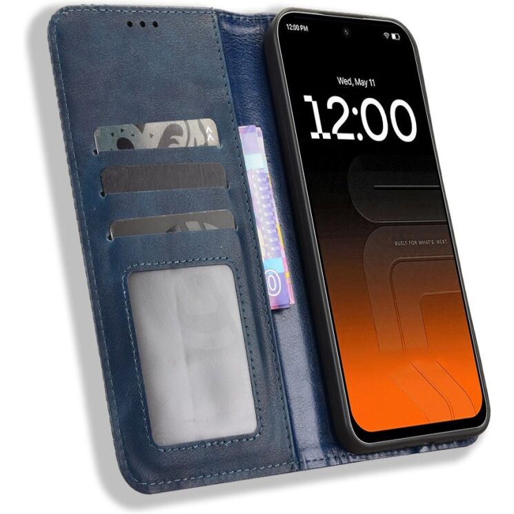 Чехол-книжка Deexe Retro Style для TECNO Pova 8 - Blue: фото 6 из 19