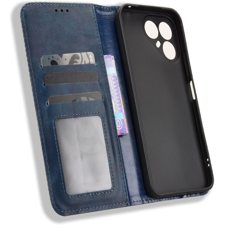 Чехол-книжка Deexe Retro Style для TECNO Pova 8 - Blue: фото 5 из 19