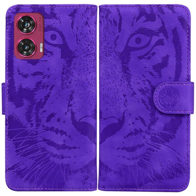 Чехол-книжка Deexe Tiger для Motorola Edge 50 Fusion - Purple: фото 1 из 7