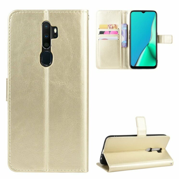 Классический чехол-книжка Deexe Wallet Style для OPPO A5 2020 - Gold: фото 1 из 16