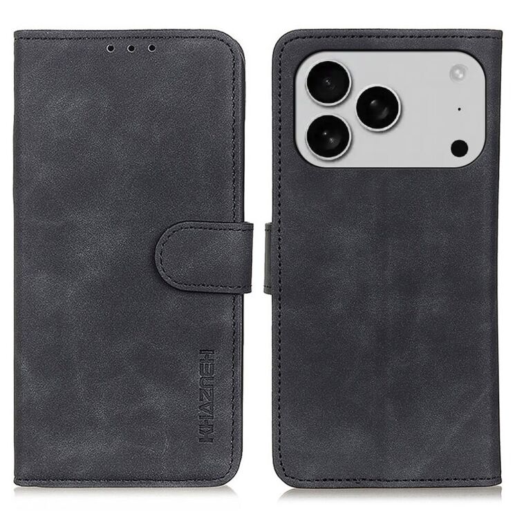 Чохол-книжка KHAZNEH Retro Wallet для Apple iPhone 17 Pro - Black: фото 1 з 9