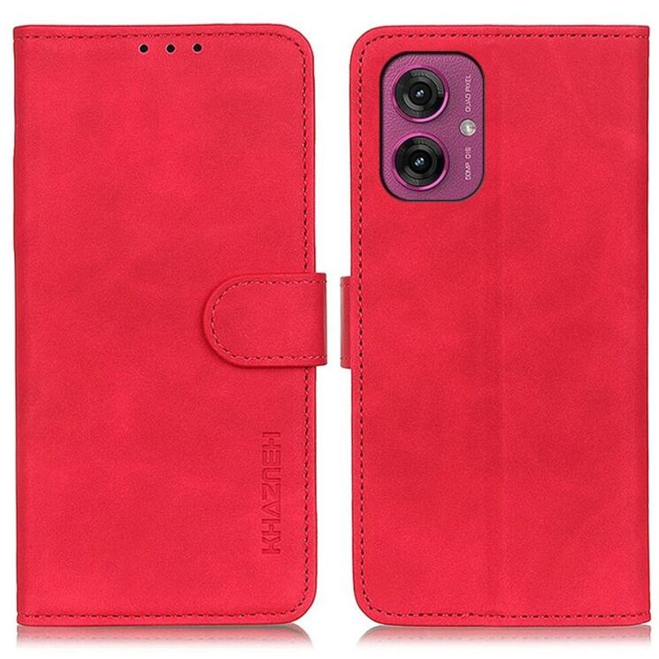 Чохол-книжка KHAZNEH Retro Wallet для Motorola Moto G55 - Red: фото 1 з 8