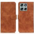 Чехол-книжка с застежкой KHAZNEH Retro Wallet для Motorola Moto G86 Power - Brown (385120Z)