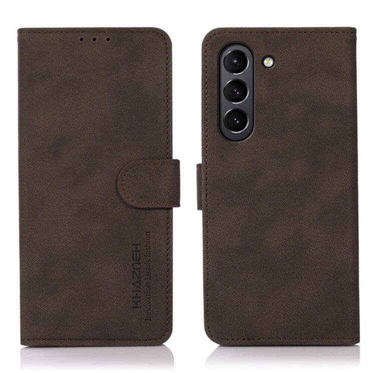 Чехол-книжка KHAZNEH Retro Style для Samsung Galaxy S21 FE (G990) - Brown: фото 2 из 9