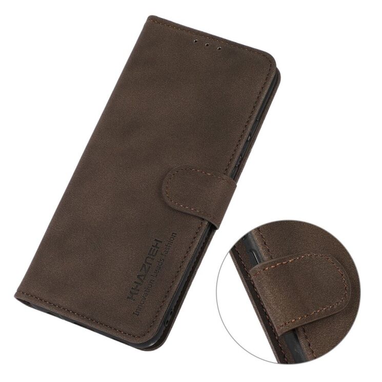 Чехол-книжка KHAZNEH Retro Style для Samsung Galaxy S21 FE (G990) - Brown: фото 8 из 9